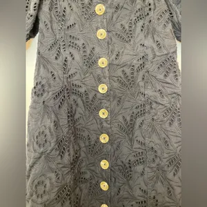 Free people‎ Daniella Eyelet Elegant Black Lace Mini Dress Size 2 thumbnail 8