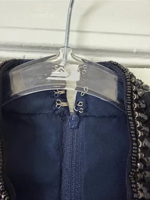 Sherri Hill Navy Halter Fit & Flare Cocktail Dress with Beaded Collar Size 6 Y2K thumbnail 10