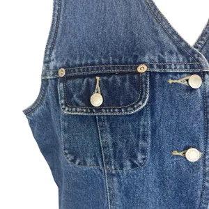 St‎ Johns Bay Womens Denim Button Front Vest Western Rodeo Americana Size Medium thumbnail 2