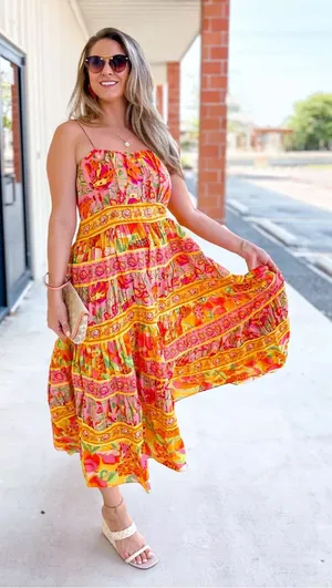 Farm Rio Mixed Fruits Paradise Dress thumbnail 1