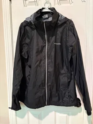 Columbia Black Hooded Windbreaker Jacket thumbnail 1