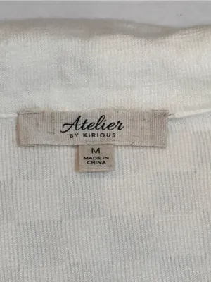 Ivory Checkerboard Knit Polo Top M Textured Johnny Collar Preppy Cropped Tennis thumbnail 7
