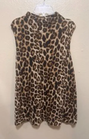 Leopard Print Sleeveless Mock Neck Top Animal Print Tank Blouse Size Medium‎ thumbnail 1