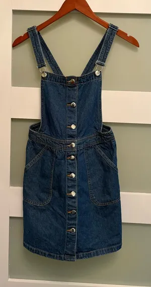 H&M Denim Overall Dress Size 6 thumbnail 1