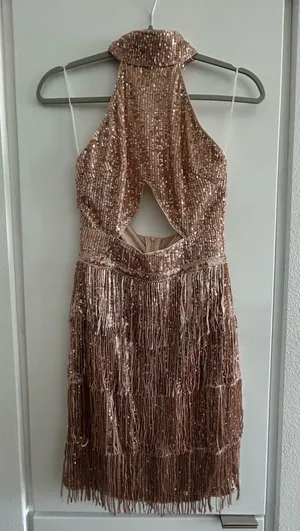 Golden Tassel Dress Gold thumbnail 1