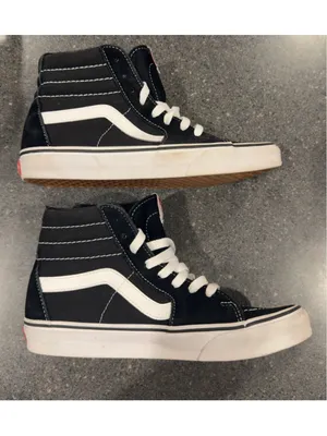 Women's Vans Sk8-Hi Black White Sneakers Size 8 thumbnail 12