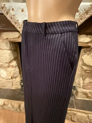 Pinstripe Maxi Dark Navy Skirt thumbnail 6