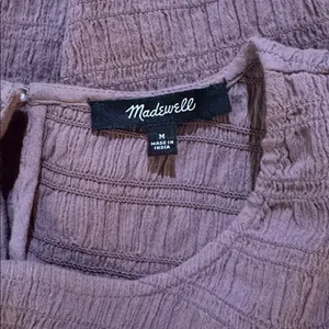 Madewell Lucie Flutter-Sleeve Smocked Bodice Top - Fig Size M thumbnail 8