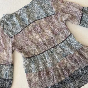 Knox Rose Patchwork‎ Paisley Boho Peplum Blouse XS Cottagecore Top thumbnail 12