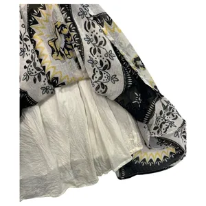 Free People Dress Womens Small Black Yellow Floral Babydoll Chiffon Festival thumbnail 5