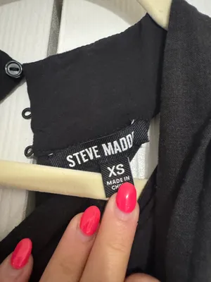 Black linen Steve Madden crisscross top thumbnail 2