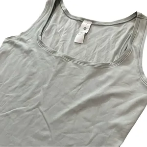 Lululemon S Jade Gray Wundermost Ultra Soft Nulu Square Neck Sleeveless Bodysuit thumbnail 6
