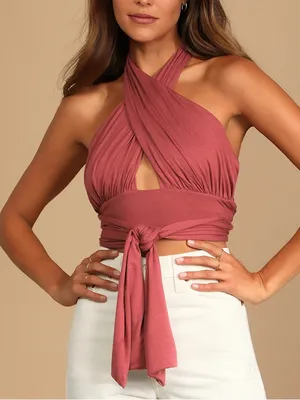 LULUS Hot Girl Summer Halter Crop Top thumbnail 1