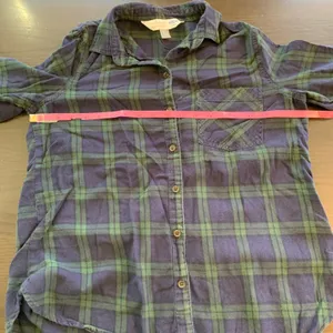 Old Navy Womens Classic Flannel Shirt Long Sleeve‎ Button Down Plaid Size M thumbnail 7