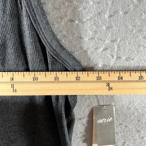 958 | NWT Aerie Ribbed Knit‎ Halter Neck Tank Top Charcoal Grey Womens Small thumbnail 3