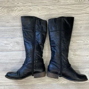Shoemint Black Upper Leather Zip Up Boots Size 7 thumbnail 3