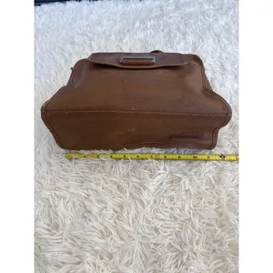 Cole‎ Haan Leather Satchel Purse Handbag Top Handle Flap Closure Brown thumbnail 6