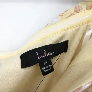 Lulu's Favorite Song Yellow Floral Jacquard Off-the Shoulder Mini Dress M NEW thumbnail 7