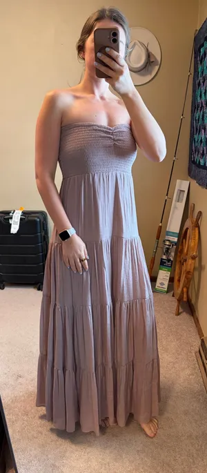 Linen Dress Purple Size L thumbnail 1