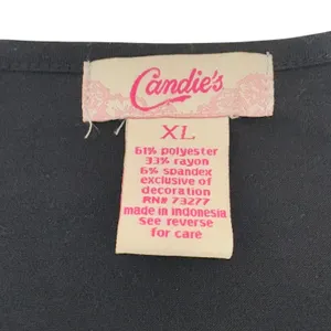 Candies Womens Top XL‎ Y2K Black Sequin Stripe Party Clubwear Retro Sparkly Glam thumbnail 4