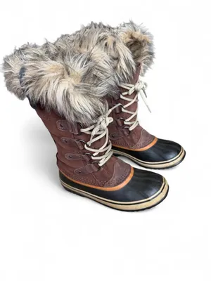 Sorel Joan of Arctic Tall Fur Trim Lace-up Winter Boots Size 7 thumbnail 3