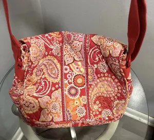 Vera Bradley Vibrant Large Red Paisley Women's Messenger Bag thumbnail 1