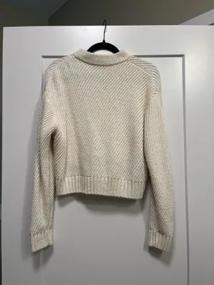 Mango Cream Zip Up Sweater  thumbnail 4