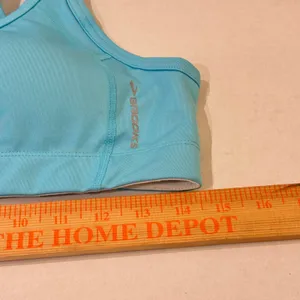 Brooks Sports Bra Women Large Turquoise Blue Running Padded Racerback Gym‎ thumbnail 8