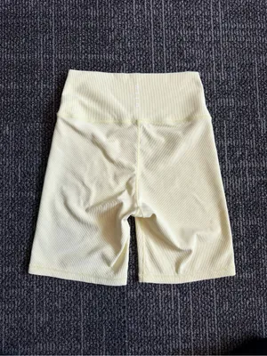 WILO Yellow Ribbed Biker Shorts Large thumbnail 5