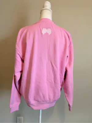 Darc Sport wolves oversized Crewneck sweatshirt pink woman's size small thumbnail 2