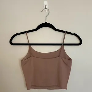 Amazon Amilia Cami Spaghetti Strap Crop Tank Top, Light Brown, Size S, NWOT thumbnail 4