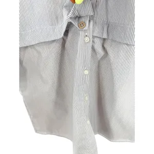 VETTA Capsule Convertible Shirt Dress Blue White Stripe Minimalist M Office NEW thumbnail 6