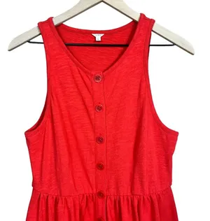 J. Crew Women’s Coral Sleeveless Nautical Button Front A-Line Dress #88409 Size S thumbnail 2