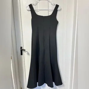 JJs House Square neck trumpet mermaid black midi dress size small thumbnail 4