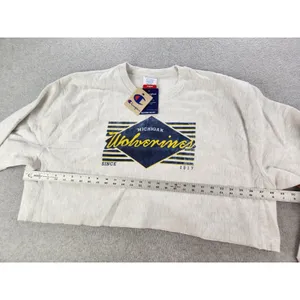 NEW 2XL Champion‎ Michigan Wolverines Reverse Weave Cropped Pullover Sweatshirt thumbnail 7