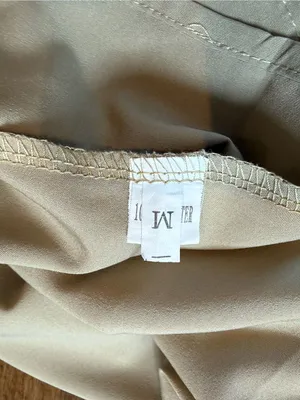 Source Unknown Beige Taupe Spaghetti Strap Sweetheart Bodice Drop Waist Midi Dress thumbnail 4
