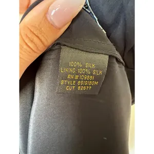 Donna Ricco Y2K Vintage Black Silk Beaded Handkerchief Cocktail Dress Size 8 thumbnail 11