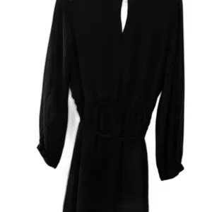 Express Black Long Sleeve Chiffon Dress Tie Waist Size Large thumbnail 2