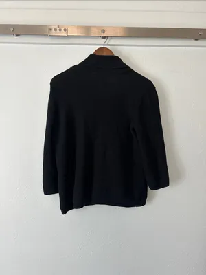 Jones New York Black Shawl-Collar Single Button Cardigan thumbnail 4