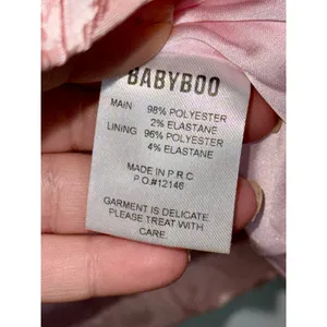 NWT Babyboo Raquel Blush Floral Jacquard Bow Off-The-Shoulder Mini Dress Size M thumbnail 11