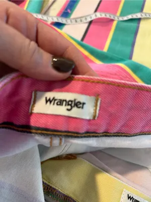 Wrangler Wanderer 622 High Rise Flare Jeans Womens Size 30x34 Multicolor Striped thumbnail 11