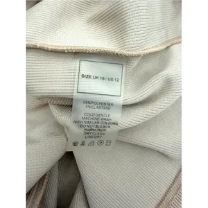 Manière De Voir Asymmetric Overall Ribbed Pencil Skirt Nude US Size 12 thumbnail 6