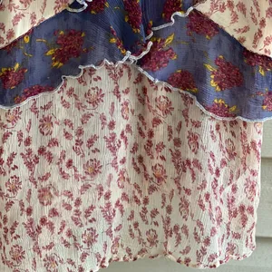Free People All Things Sheer floral camisole tiered tank top In size L thumbnail 6