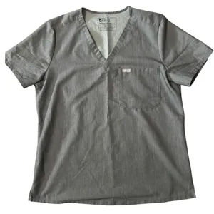 Figs Women’s Size L Heather Gray Catarina One Pocket Medical Scrub Top FW1000 thumbnail 1