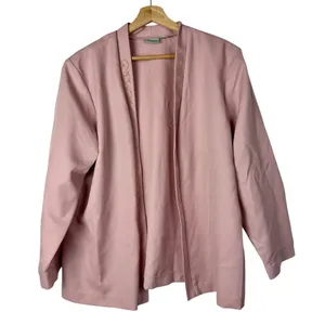 Vintage Sara‎ Morgan Light Pink Beaded Blazer Jacket XL thumbnail 1