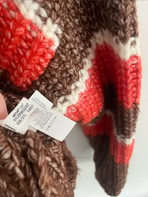 Aerie Offline Sunwashed Chunky Striped Scoop Neck Oversized Sweater Sz SMALL thumbnail 6