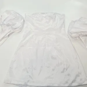 MORE TO COME Eva Strapless Dress in White Medium thumbnail 6
