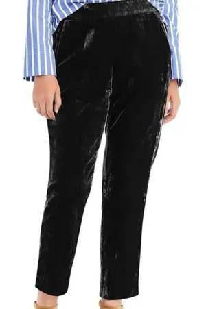 J.Crew velvet black high rise pull on pants size 2 thumbnail 1