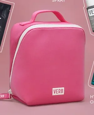 Verb Zip Around Makeup Case Cosmetic Bag Hot Pink Brand New Makeup Not Included thumbnail 1