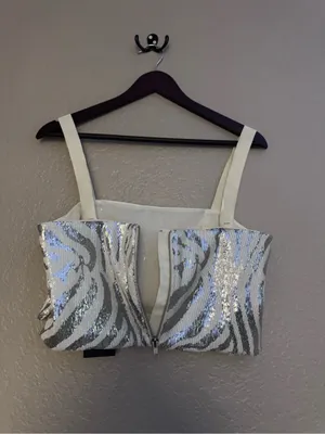 NWT X NBD • Crop Top • Zebra Sequins • Medium thumbnail 8